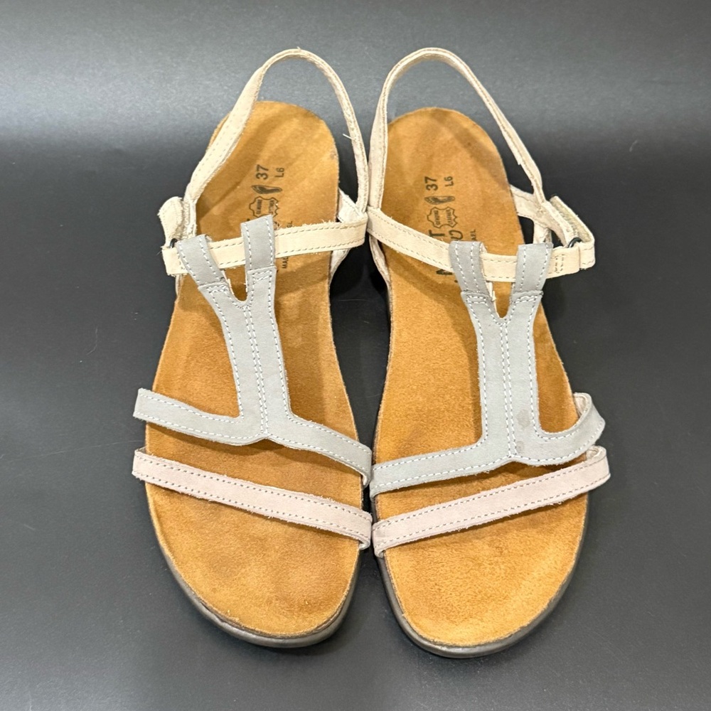 NAOT Judith Sandal T-Strap Contrasting Color Strappy Sandals Size 37 L6 - Picture 2 of 15